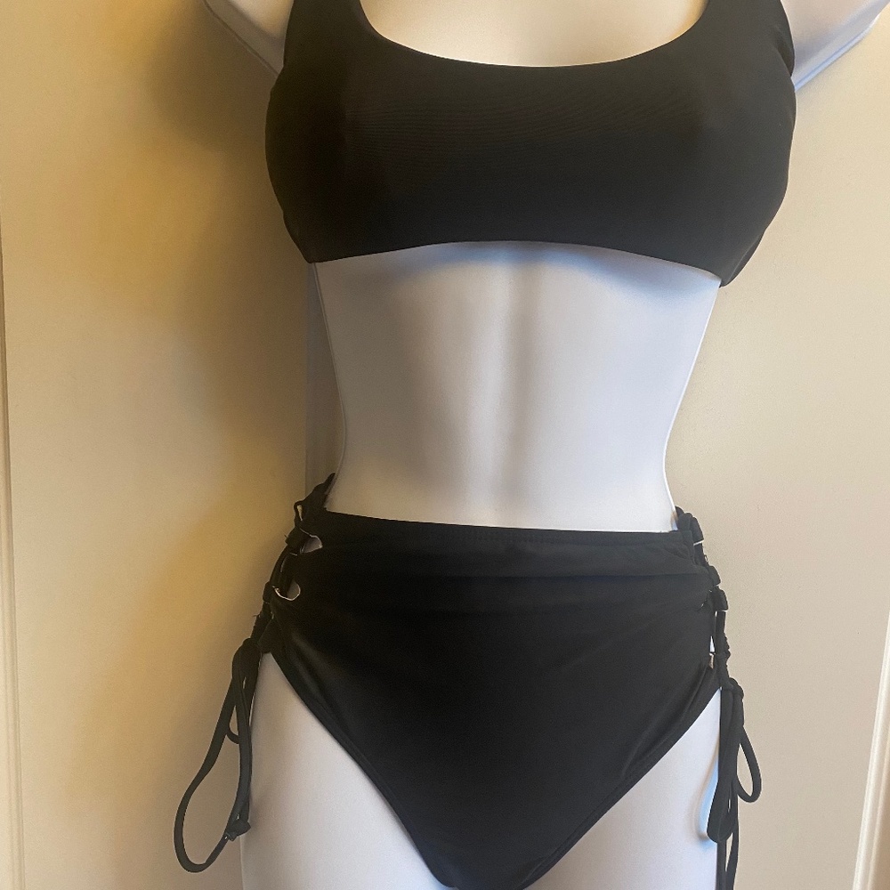 HI WAISTED TIE CORSET BIKINI (2 PIECES)